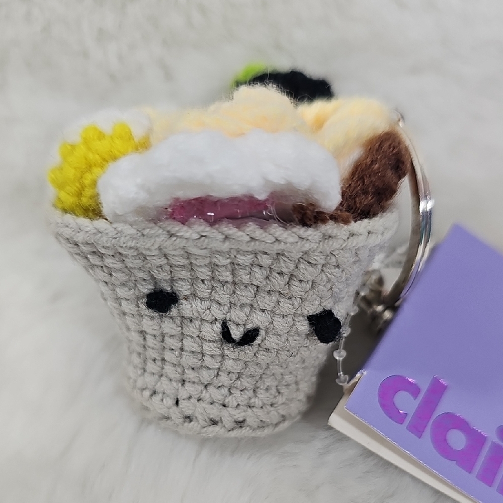 Claire's Crochet Ramen Bowl Keychain